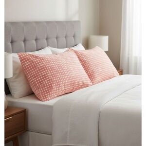 Simply Essential Truly Soft Microfiber Pillowcases Peach Grid Standard Queen 2pk